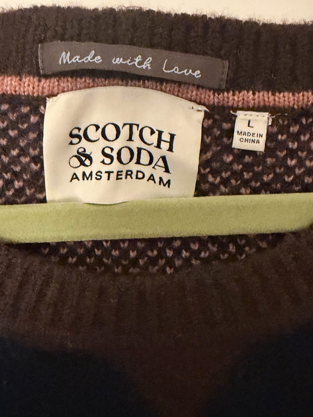 Scotch & Soda Navy and Chocolate Brown Argyle Sweater - Picture 2 of 4